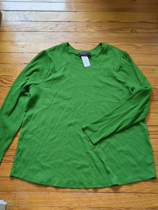 Lane Bryant Tops - Lane Bryant Green Ribbed Crewneck Top, 18/20